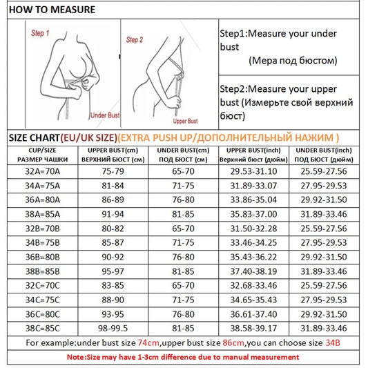 Women's Front Closure Push-Up Bra – Seamless Strapless Bralette | Wire-Free 3/4 Cup (A–C)