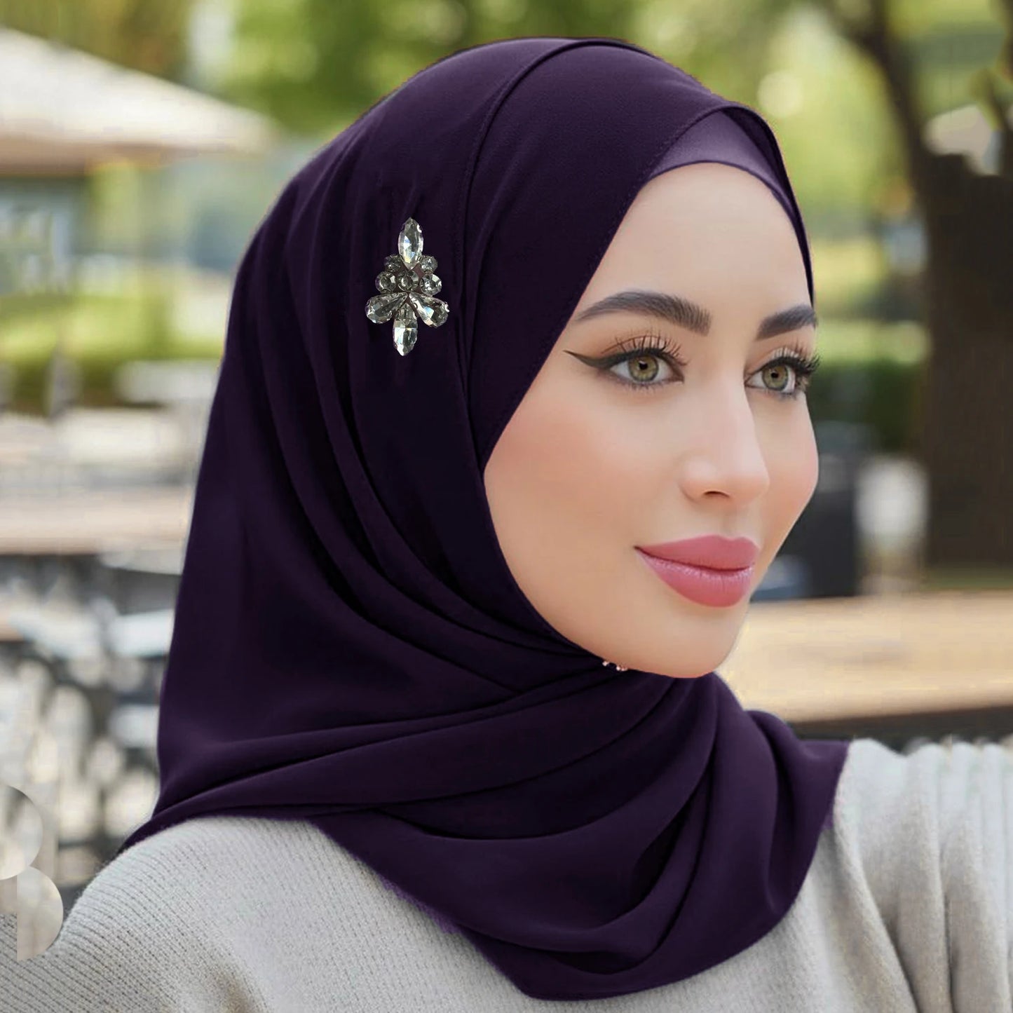 Fashion Rhinestone Chiffon Scarf Lady Muslim Hijab Luxury Crystal Scarf Plain Shawl Women Long Scarf Head Wraps