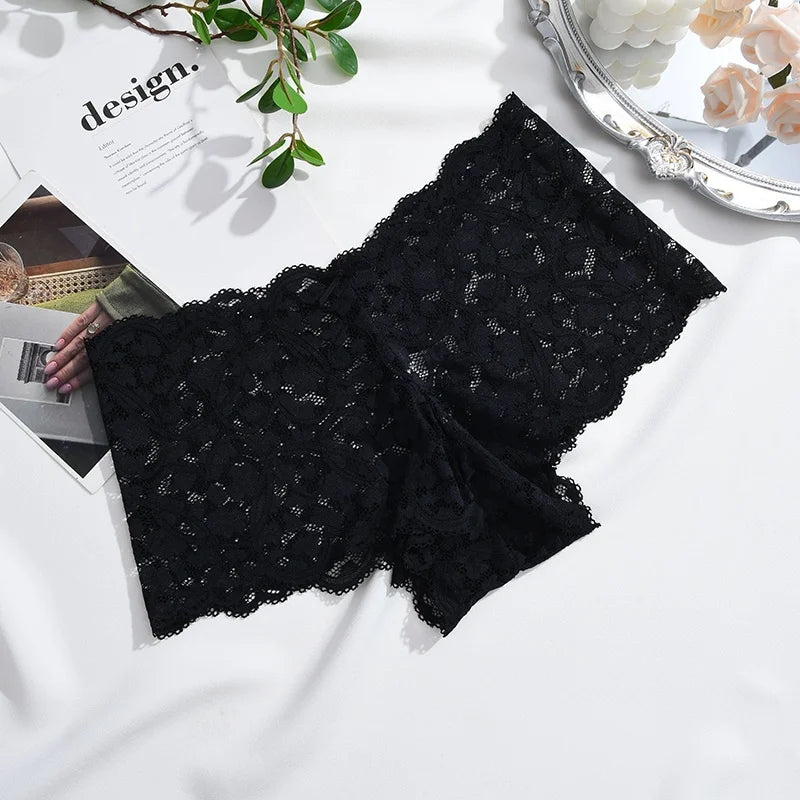 Bow-Trim Lace Boyshort Panty – Low-Rise Breathable Underwear for Women (S–XL, 6 Colors)