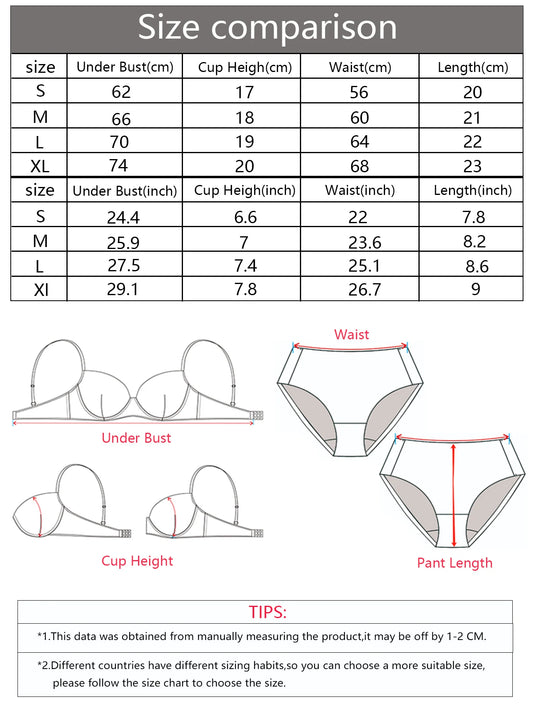 Floral Lace Push-Up Bra & Bikini Brief Set — 3/4 Cup Underwire | Women's Lingerie