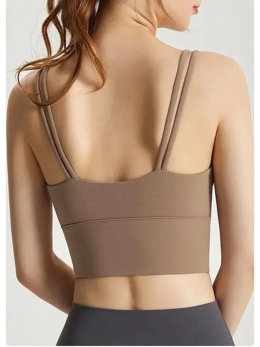 Fixed Chest Yoga Camisole – Shockproof Breathable Sports Bra Vest for Running & Gym