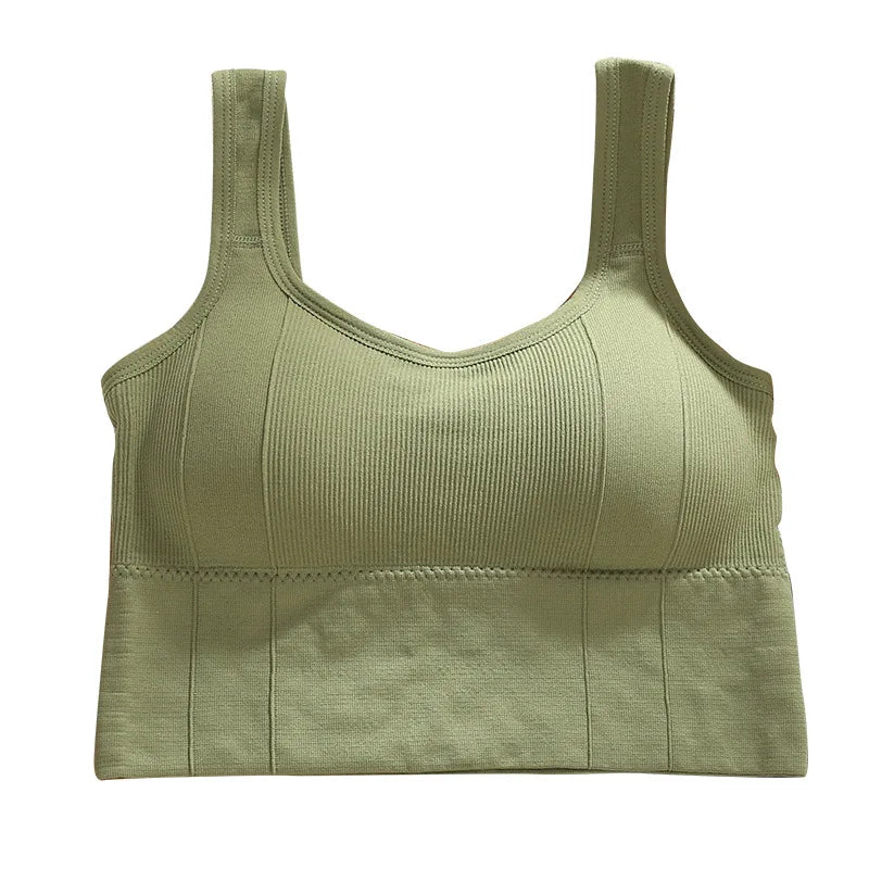 Women's Letter Print Bandeau Sports Bra – Wire-Free Padded Top | Gym Yoga Sleep