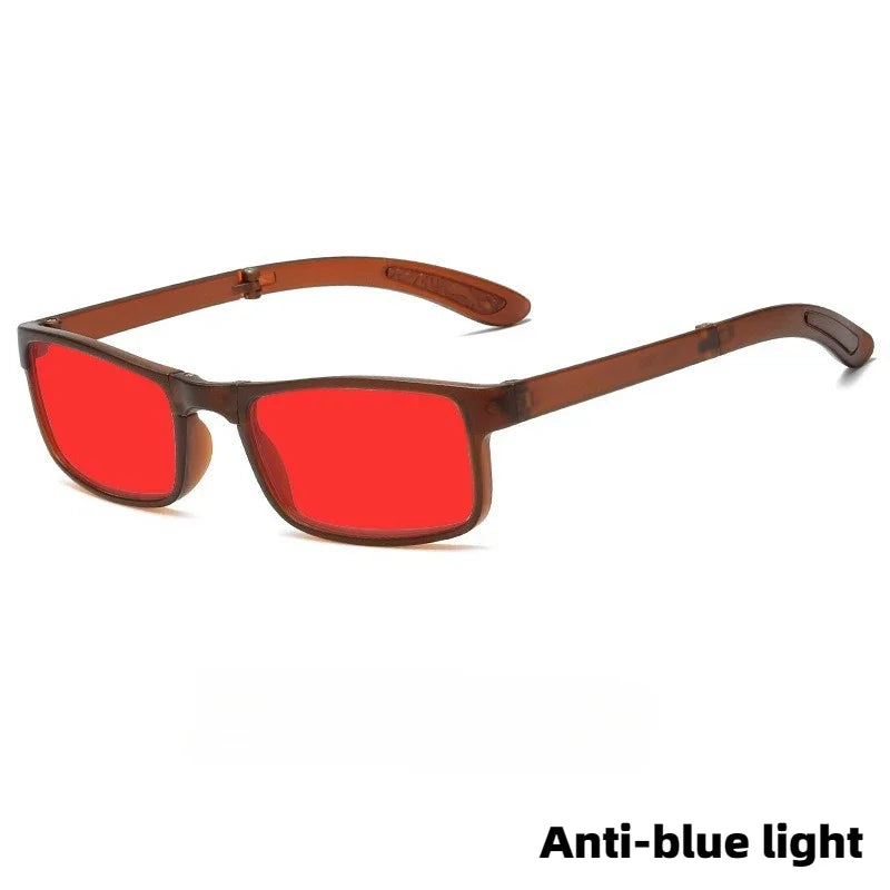 Foldable Rectangular Glasses | Orange & Red Lens Options