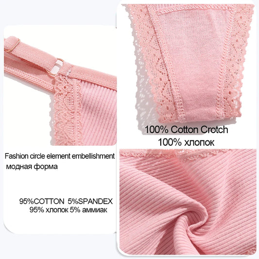 5-Pack Cotton G-String Thong Panties – Low Rise Adjustable Waist Lingerie Set