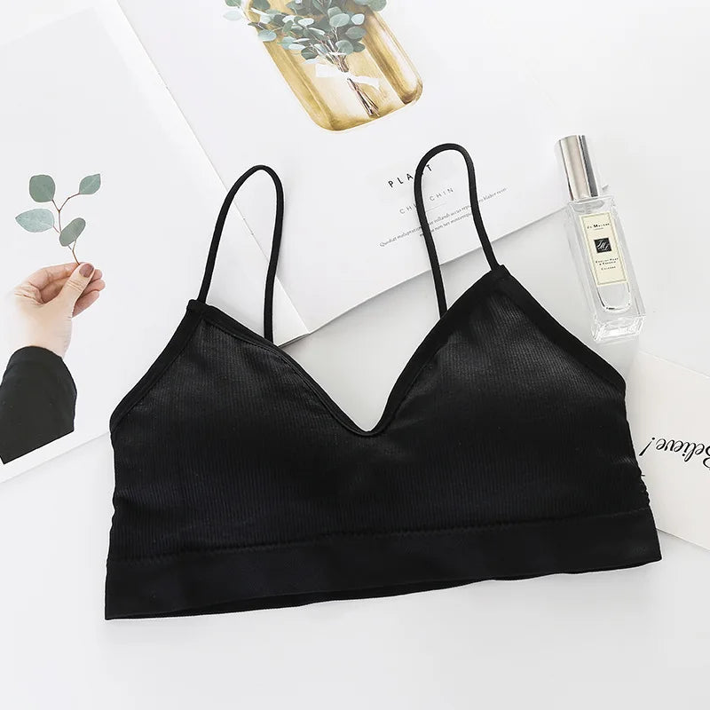 Women's Backless V-Neck Sports Bra – Seamless Push-Up Bralette | Yoga & Sleep