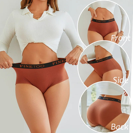 6-Pack Seamless Cotton Brief Panties – Breathable Low-Rise Underwear for Women (S–2XL, 10 Color Sets)
