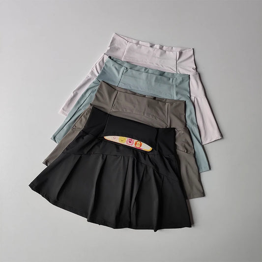 High Waist Sports Skirt with Liner Shorts – Quick-Dry Tennis & Yoga Skirt for Women