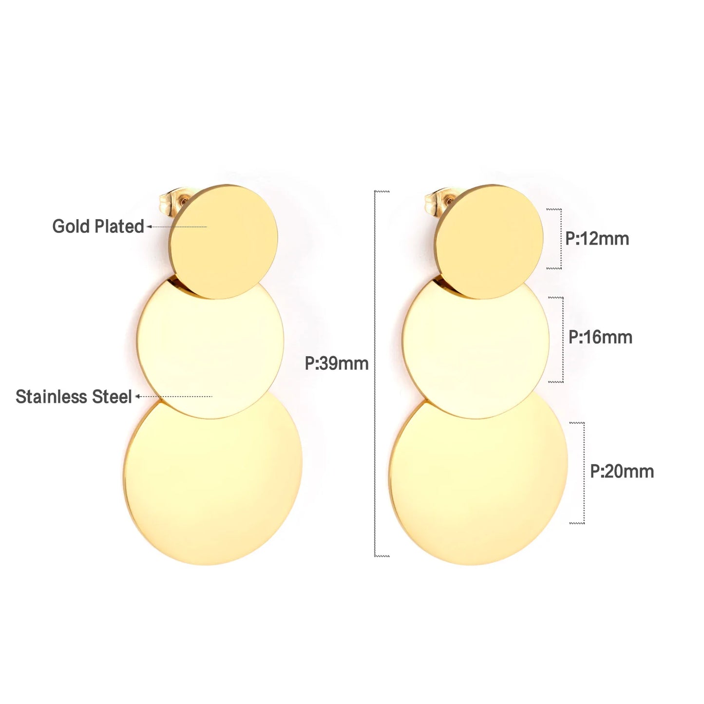 Long Tassel Drop Earrings – 18K Gold-Plated Stainless Steel Dangle Earrings for Women
