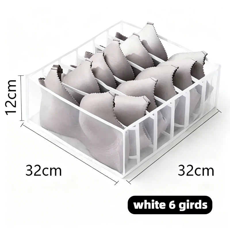 Clothes Organizer for Socks Home Separated Underwear Storage Box Bra Organizing Breathable Mesh Bag Foldable Laundry Basket