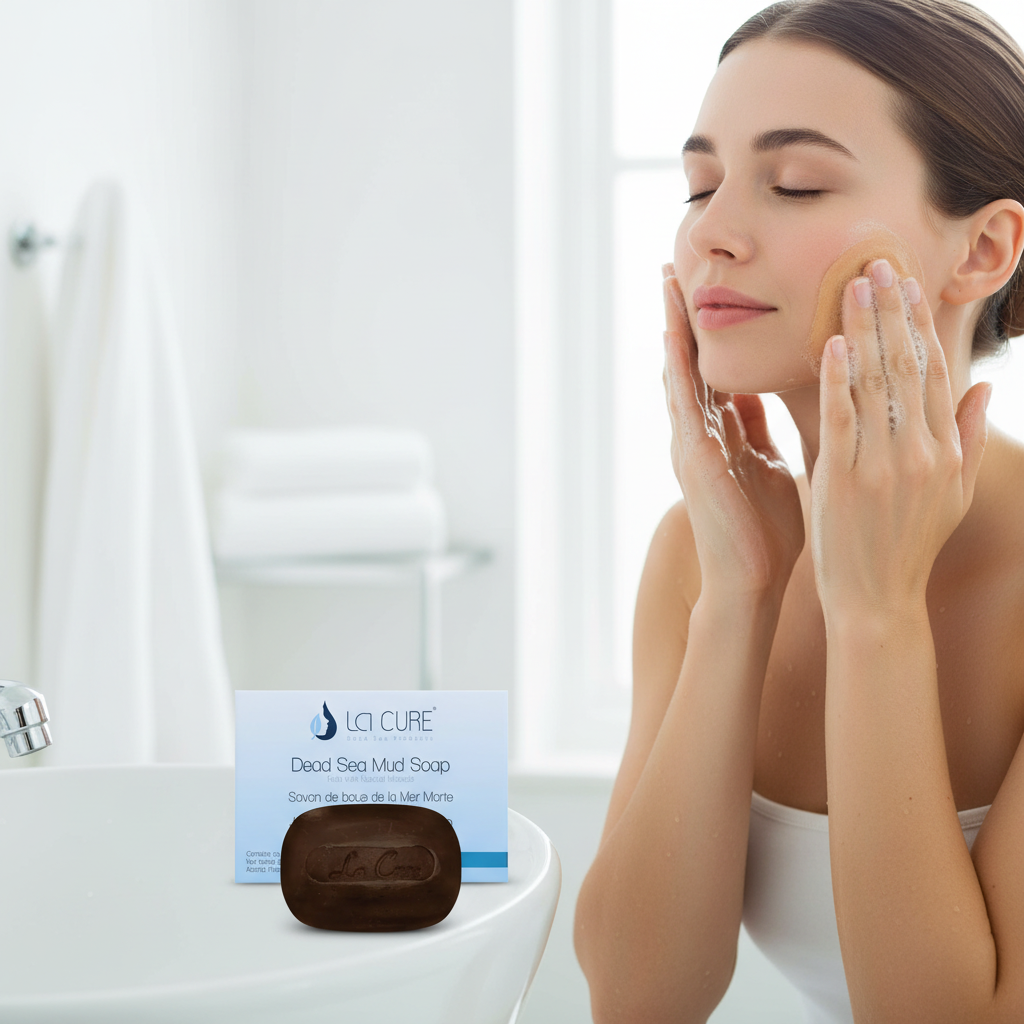 La Cure Dead Sea Mud Soap – Deep-Cleansing Face & Body Bar for Oily Skin, 90g