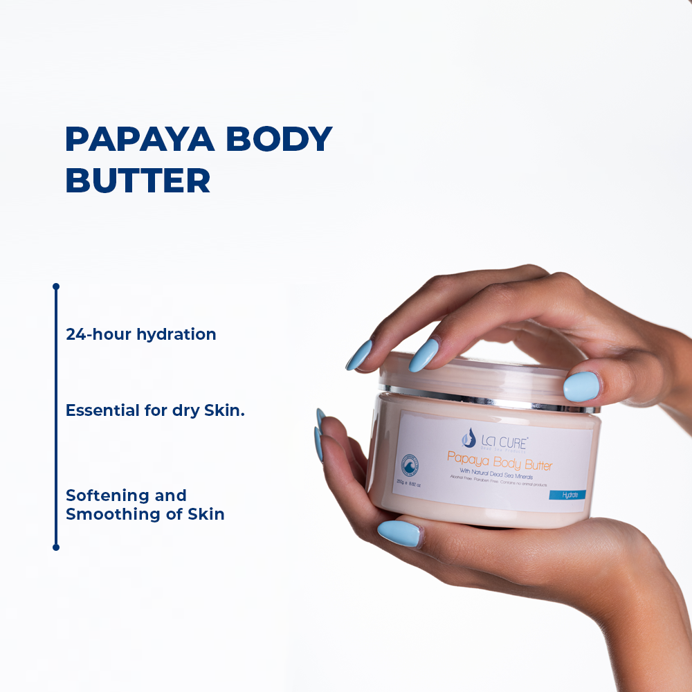 La Cure Papaya Body Butter & Dead Sea Body Oil Duo – Moisturizing Spa Set