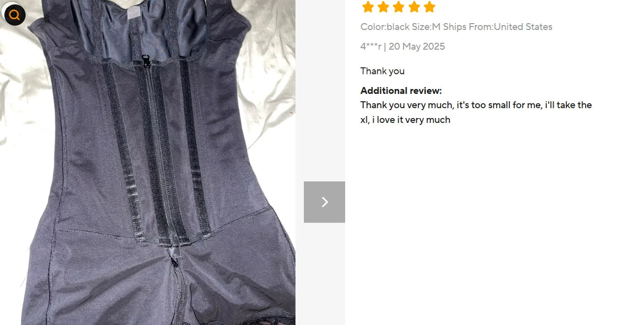 Lace-Trimmed Shapewear Bodysuit – Tummy Control Corset with Adjustable Straps & Zipper