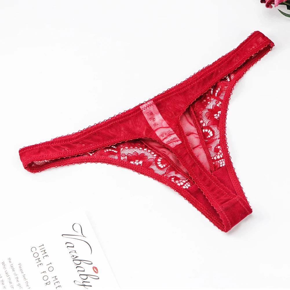 Floral Lace Bralette Lingerie Set — Wire-Free Bra, Thong, Garter Belt & Stockings | Women's Lingerie