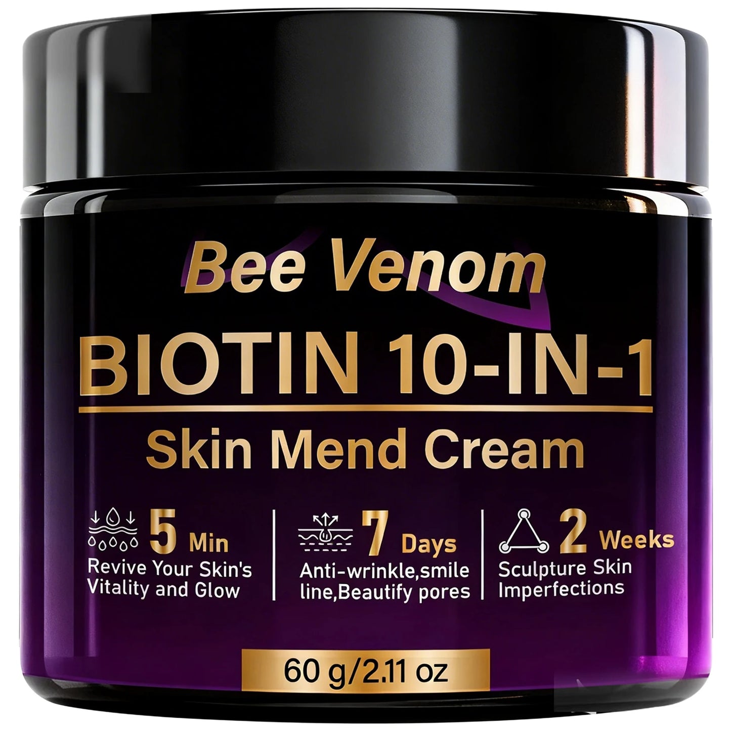Bee Venom Biotin 10-in-1 Skin Mend Cream, Anti-Wrinkle & Anti-Aging, Fast Revitalizing & Firming, 5 Min Glow