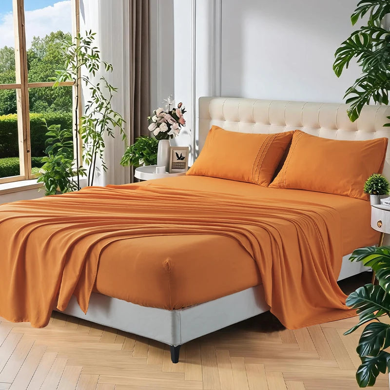 4-Piece Microfiber Sheet Set with 16-Inch Deep Pocket
