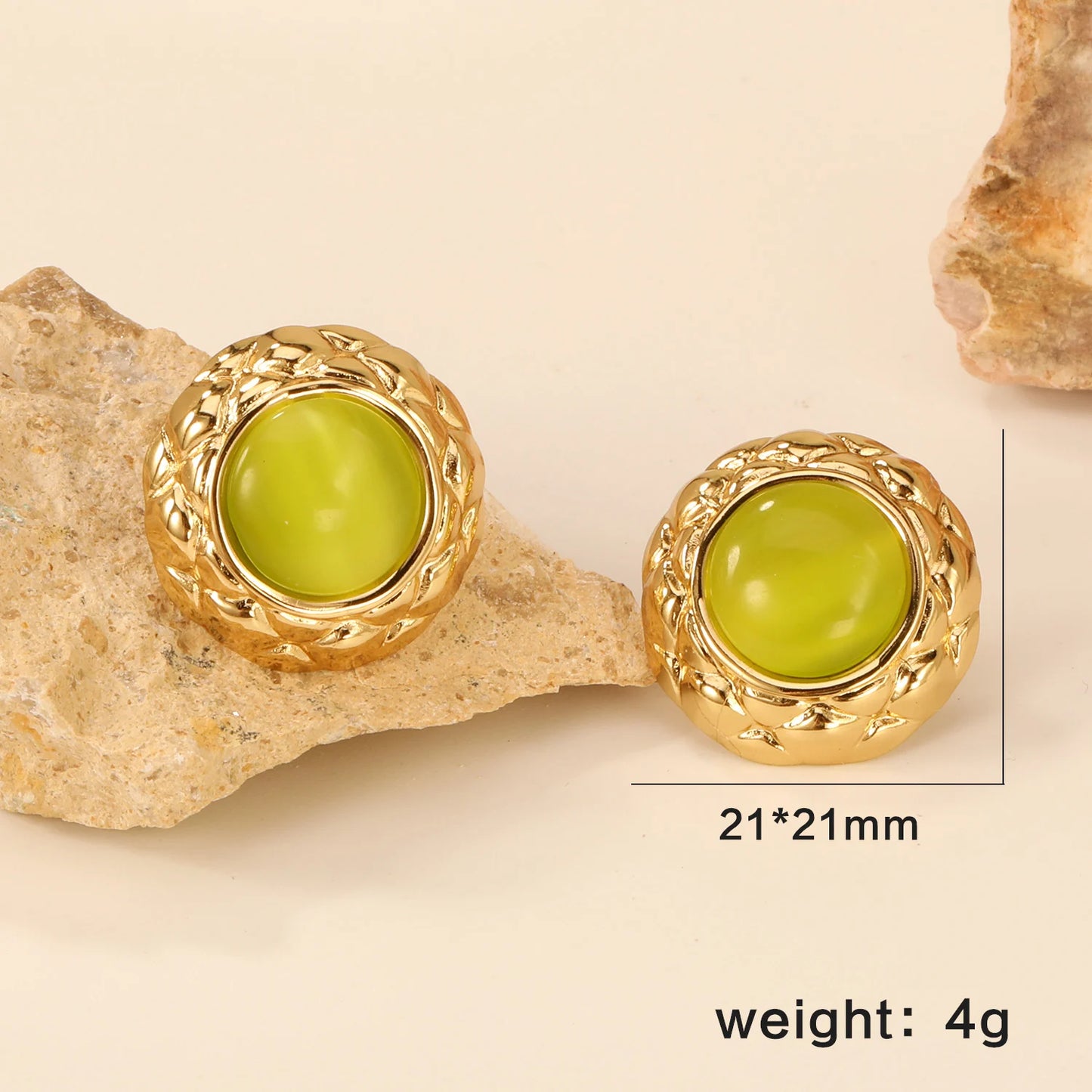 Fairy Flower Stud Earrings – 18K Gold-Plated Stainless Steel for Women