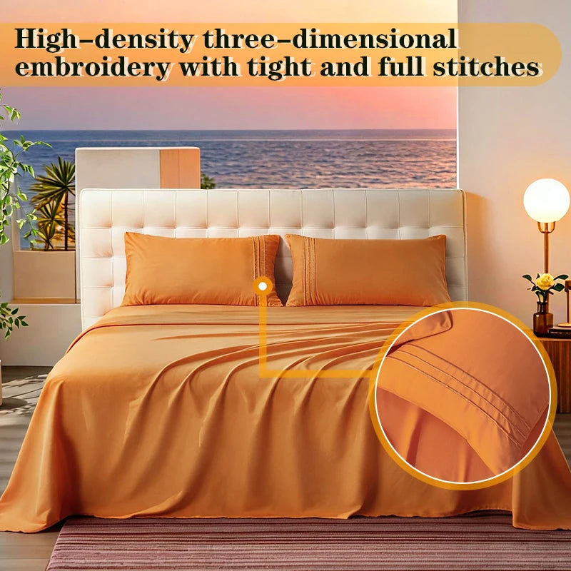 4-Piece Microfiber Sheet Set with 16-Inch Deep Pocket