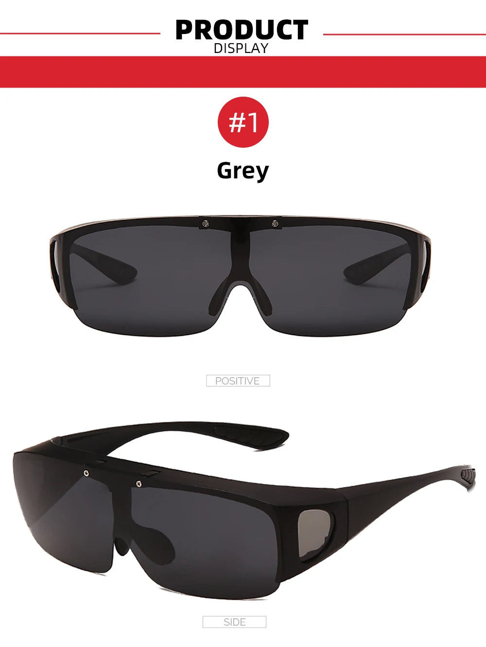 Flip-Up Fit-Over Sunglasses | Square Frame, 5 Lens Options