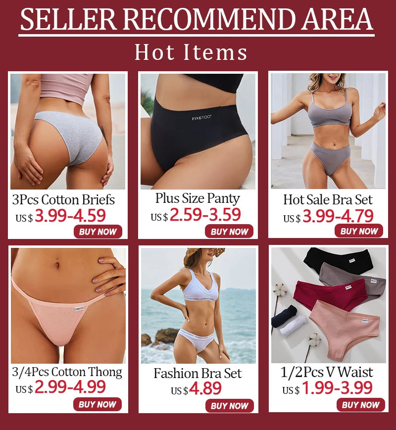 3-Pack Seamless Cotton Brief Panties – Breathable Low-Rise Underwear for Women (M–XL, 28 Color Sets)