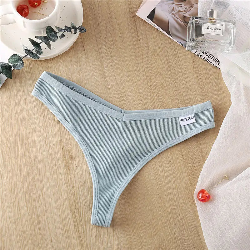 Sexy Panties Women G-string Cotton Feamle Underwear Panties Low Waist Thong Underpants 6 Solid Color Pantys Intimates Lingerie