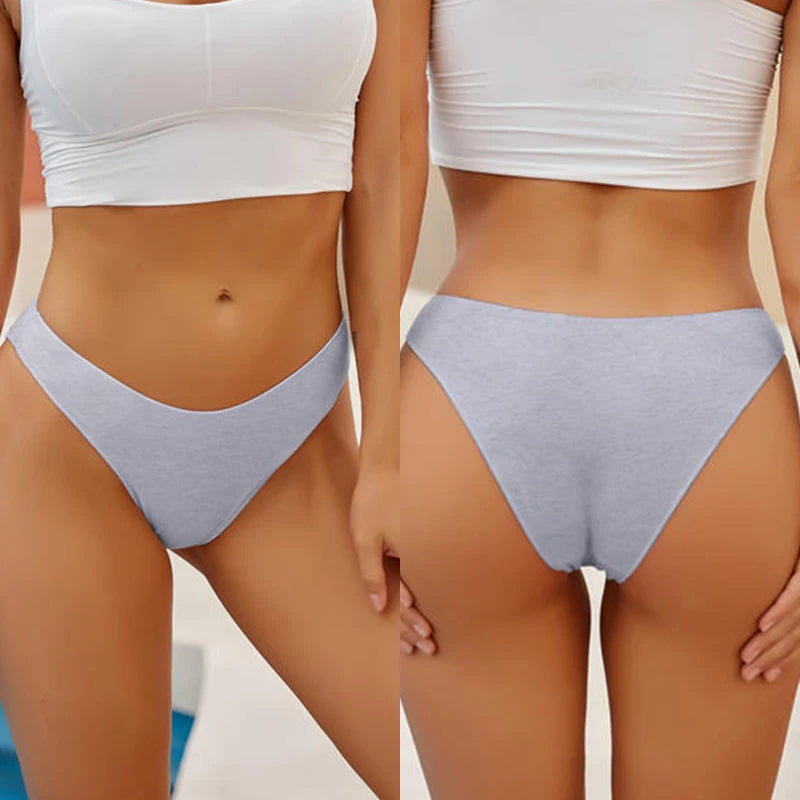 FINETOO M-2XL Women Cotton Soft Panties Midi Waist Pantys Lingerie Femme Panty Briefs Woman Underpants Sexy Underwear for Girls