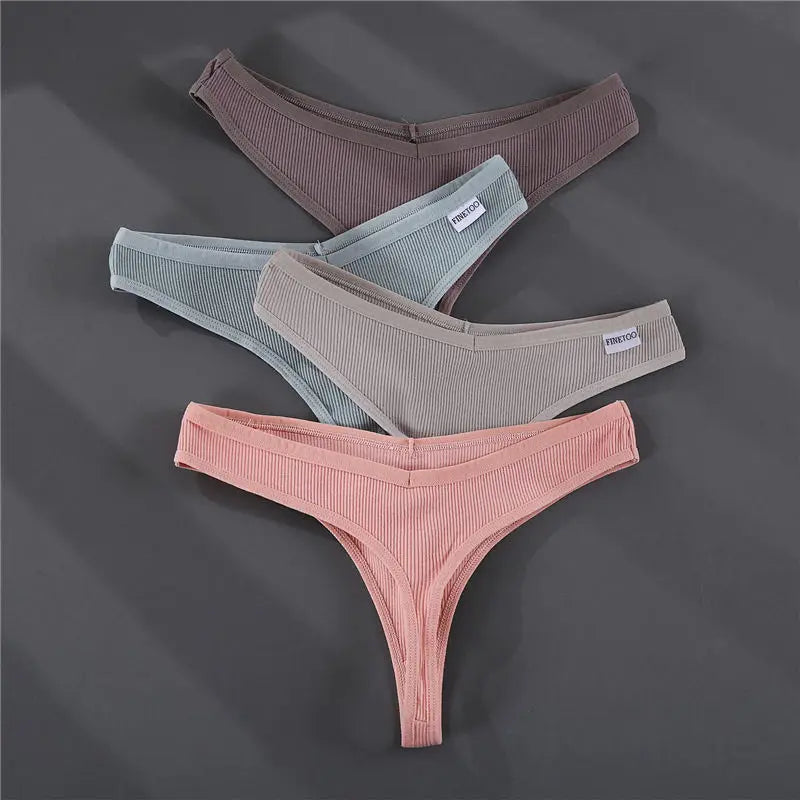 3PCS/Set G-string Panties Cotton Women's Underwear Sexy Panties Female Underpants Thong Solid Color Pantys Lingerie M-XL Design
