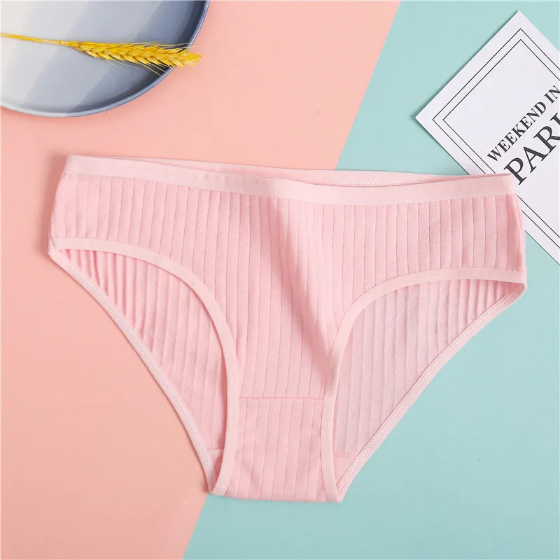 3-Pack Cotton Brief Panties – Soft Low-Rise Everyday Underwear for Women (M–2XL, 28 Color Sets, 2 Styles)