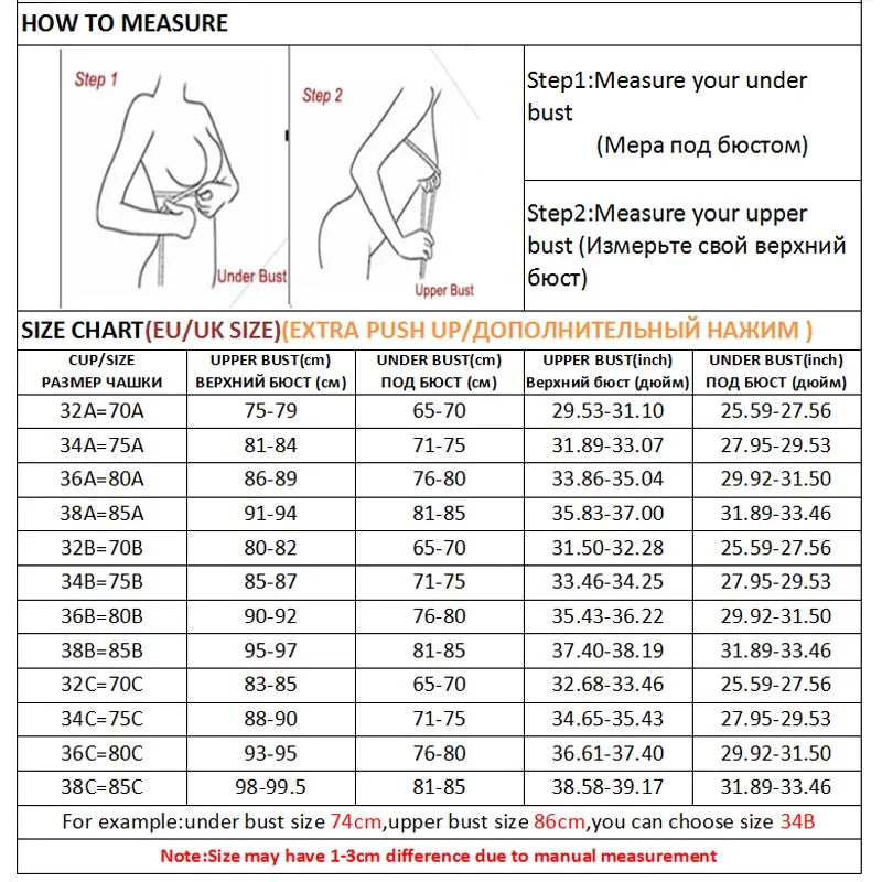 Front Closure Sexy Push Up Bra Women Invisible Bras Underwear Lingerie for Female Brassiere Strapless Seamless Bralette ABC Cup