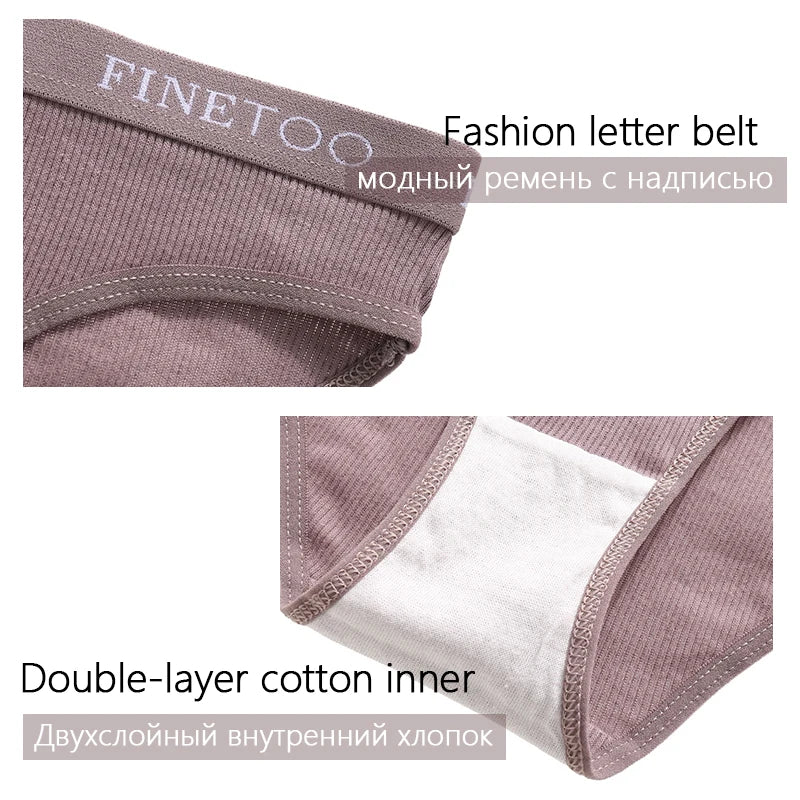 3-Pack Cotton Brief Panties – Soft Low-Rise Everyday Underwear for Women (M–2XL, 28 Color Sets, 2 Styles)