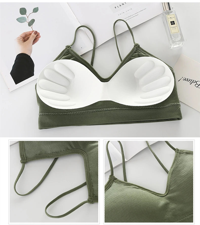 Women's Seamless Padded Sports Bra – Wire-Free Running Bralette | One Size S-M