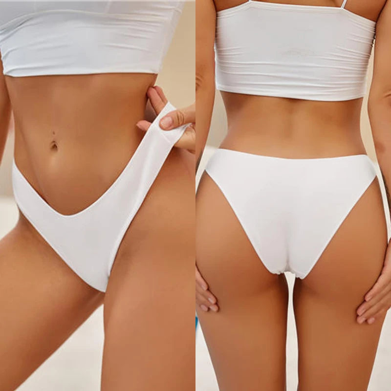 FINETOO M-2XL Women Cotton Soft Panties Midi Waist Pantys Lingerie Femme Panty Briefs Woman Underpants Sexy Underwear for Girls