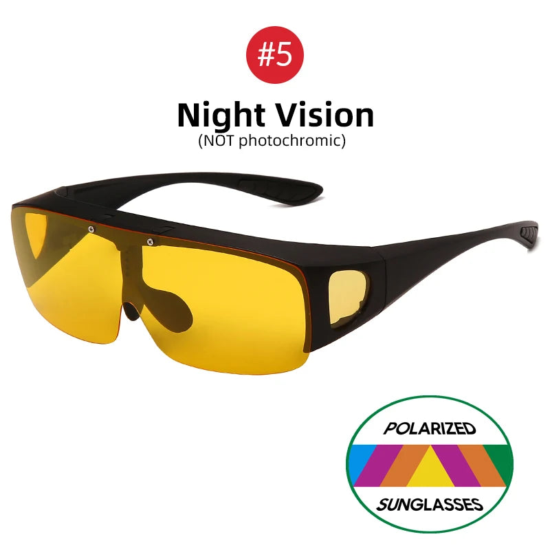 Flip-Up Fit-Over Sunglasses | Square Frame, 5 Lens Options