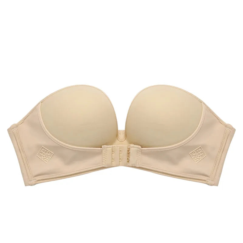 Front Closure Sexy Push Up Bra Women Invisible Bras Underwear Lingerie for Female Brassiere Strapless Seamless Bralette ABC Cup