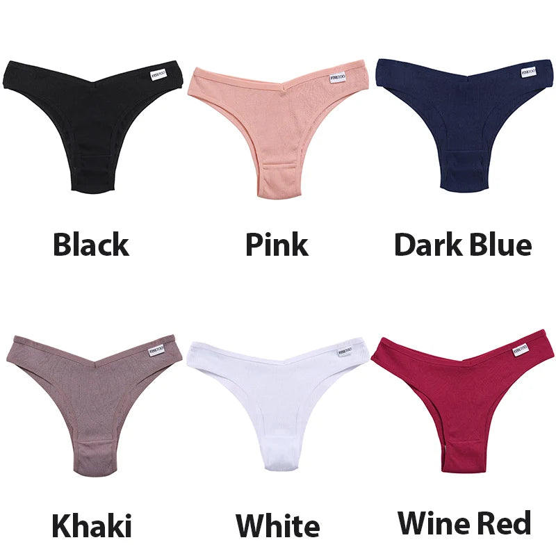 3-Pack Seamless Cotton Brief Panties – Breathable Low-Rise Underwear for Women (M–XL, 28 Color Sets)