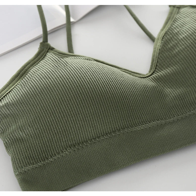 Women's Seamless Padded Sports Bra – Wire-Free Running Bralette | One Size S-M