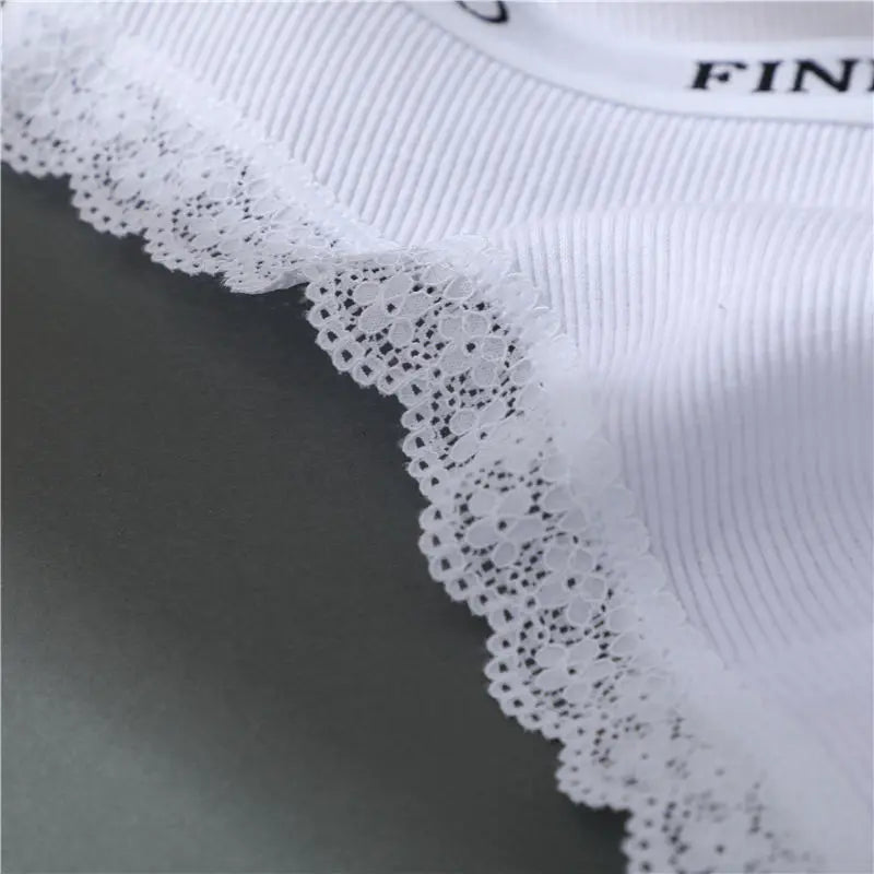 Hollow-Out Lace Brief with Letter Belt – Sexy Cotton Underwear for Women (M–2XL, 7 Colors)