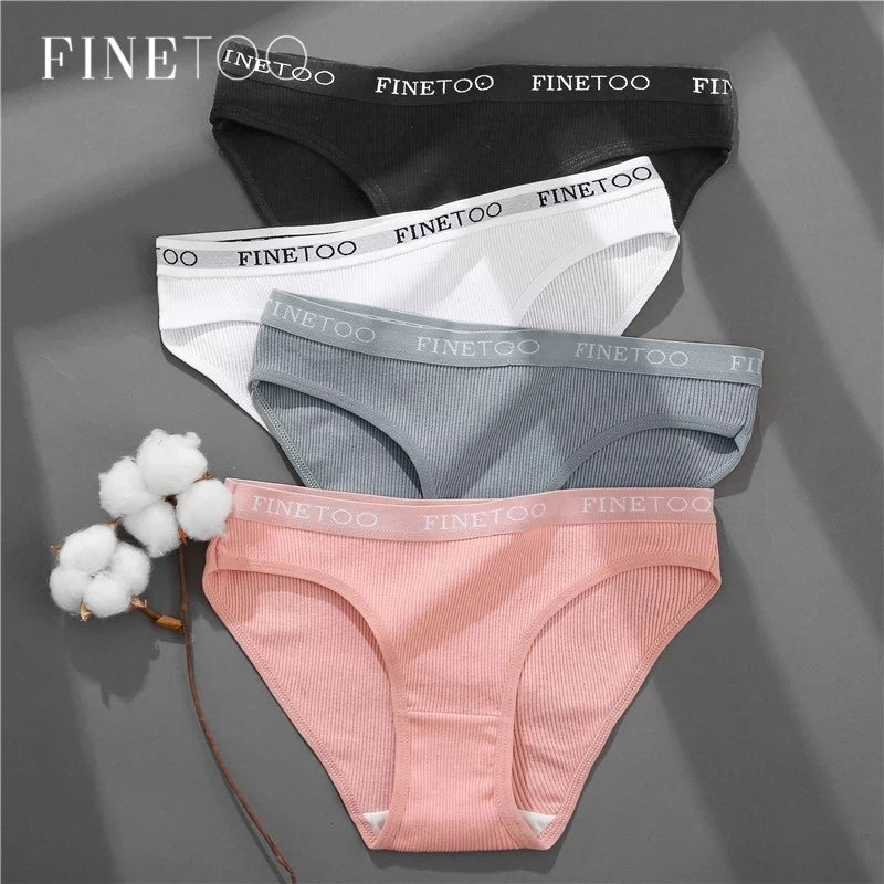 3-Pack Cotton Brief Panties – Soft Low-Rise Everyday Underwear for Women (M–2XL, 28 Color Sets, 2 Styles)