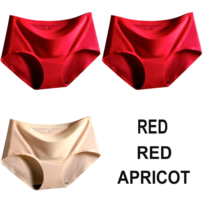 3PCS/Set Seamless Panties Women Panties Sexy Female Underpants Briefs Invisible Pantys Solid Color Soft Intimate Lingerie M-2XL