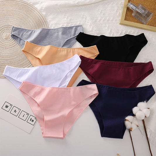 Women's Cotton Midi-Waist Briefs – Soft High-Rise Lace Panties | Everyday Underwear (M–2XL)