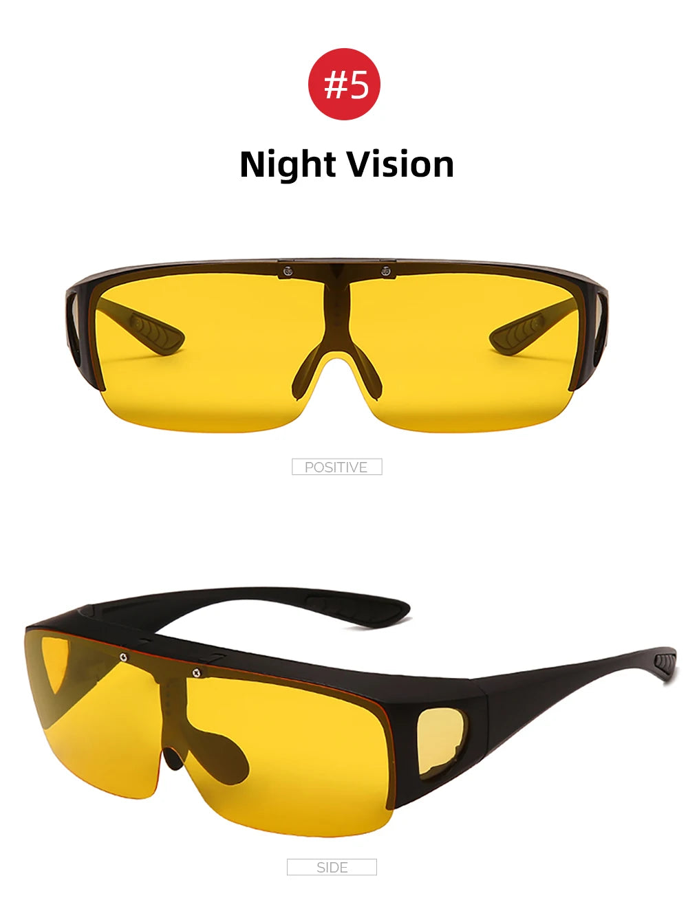 Flip-Up Fit-Over Sunglasses | Square Frame, 5 Lens Options