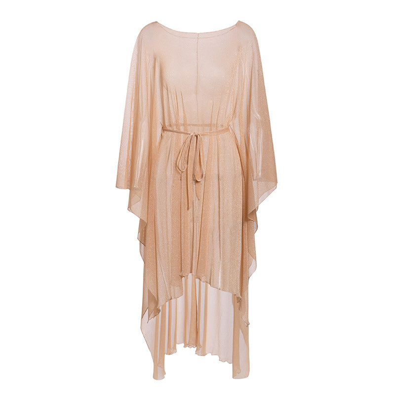 Women Tassel Kimono Bikini Beach Knitted Tunic Robe De Plage Long Dress Bikini Cover Up Cardigan Swimwear Bathing Suit Beachwear