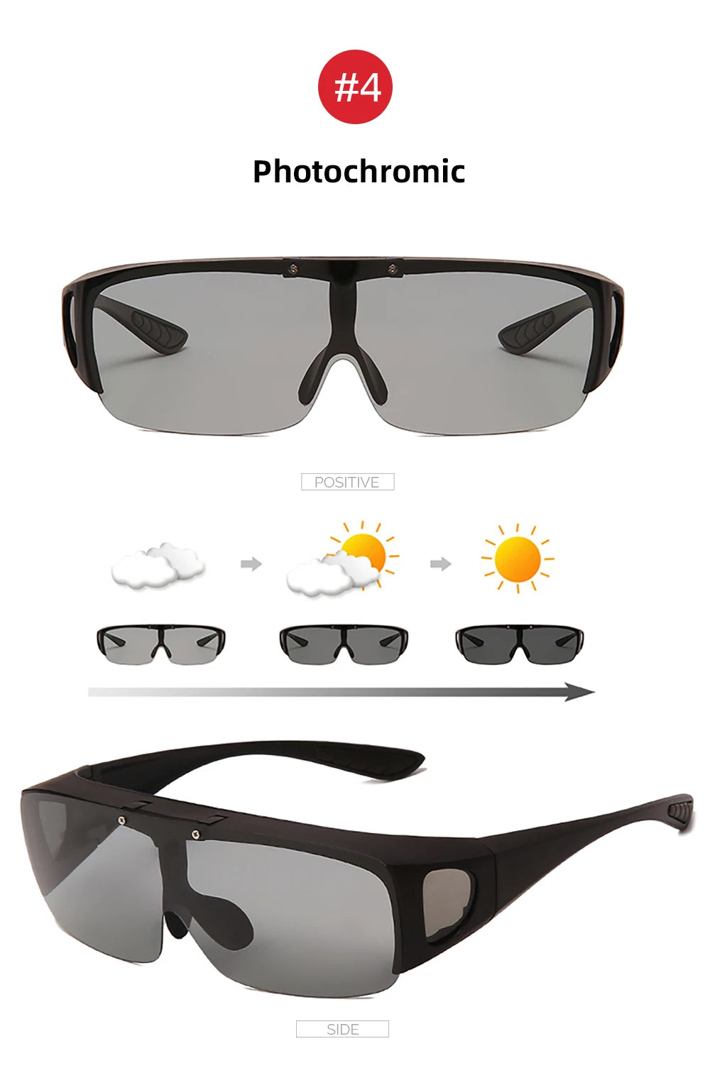 Flip-Up Fit-Over Sunglasses | Square Frame, 5 Lens Options