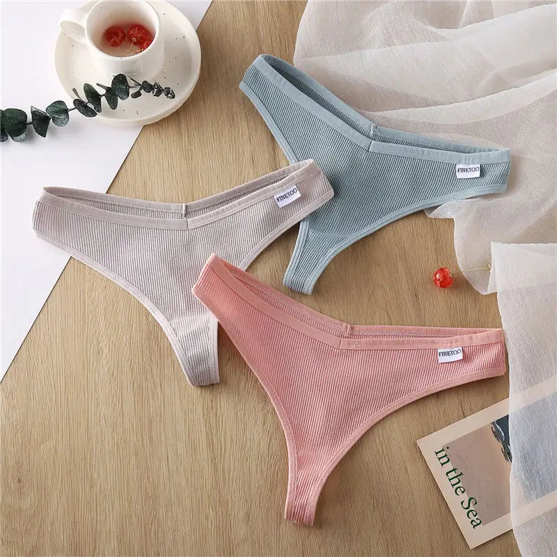 Sexy Panties Women G-string Cotton Feamle Underwear Panties Low Waist Thong Underpants 6 Solid Color Pantys Intimates Lingerie