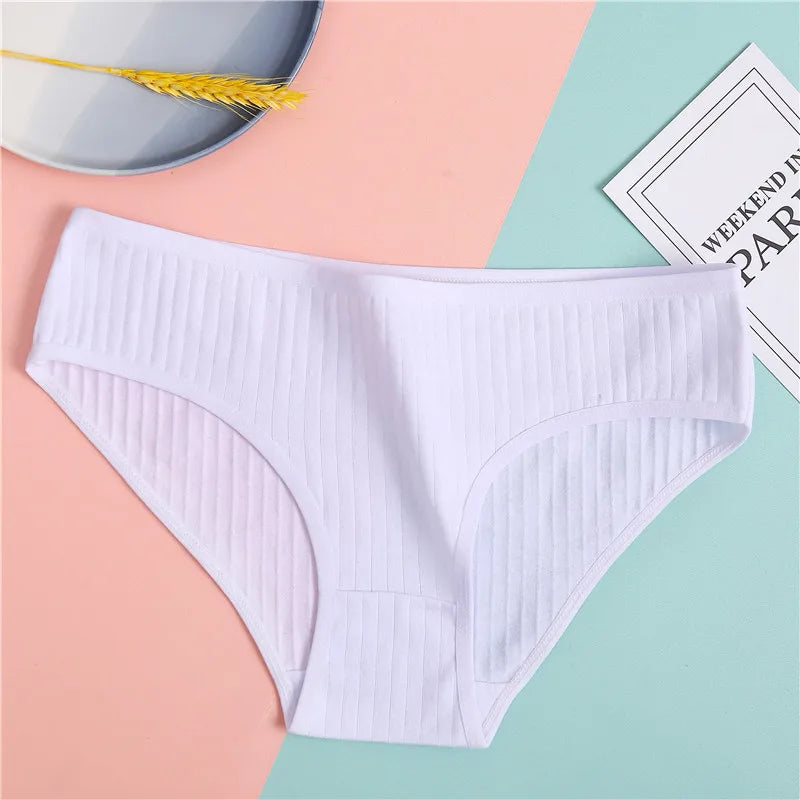 3-Pack Cotton Brief Panties – Soft Low-Rise Everyday Underwear for Women (M–2XL, 28 Color Sets, 2 Styles)