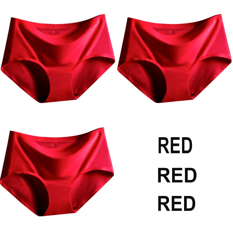 3PCS/Set Seamless Panties Women Panties Sexy Female Underpants Briefs Invisible Pantys Solid Color Soft Intimate Lingerie M-2XL