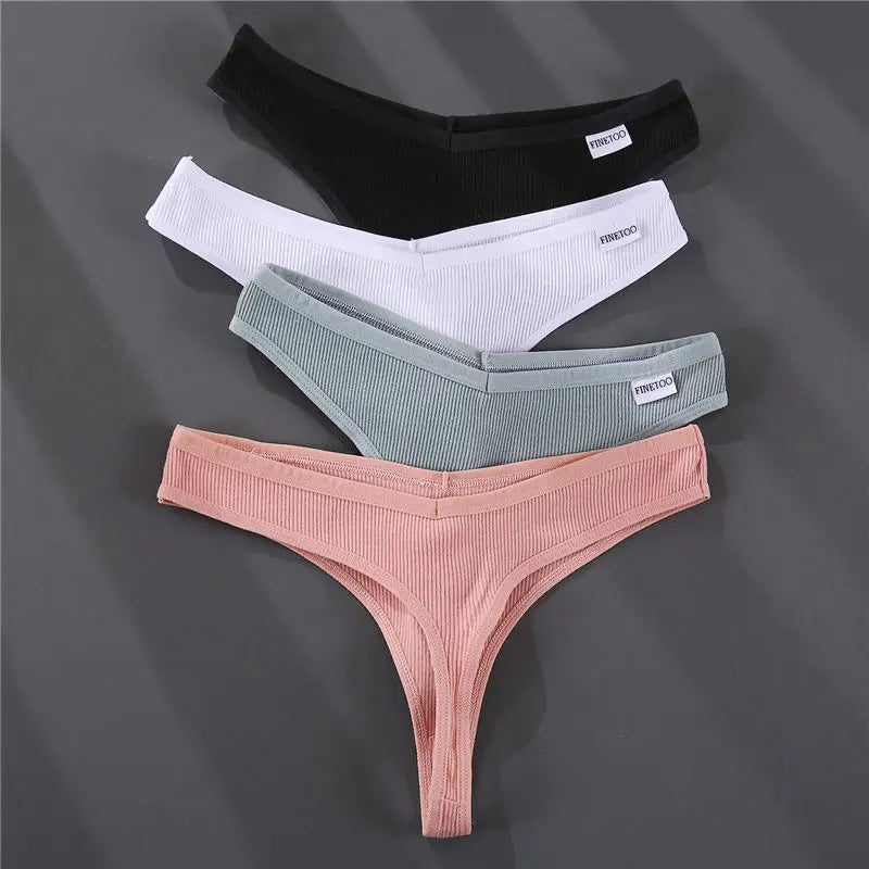 3PCS/Set G-string Panties Cotton Women's Underwear Sexy Panties Female Underpants Thong Solid Color Pantys Lingerie M-XL Design