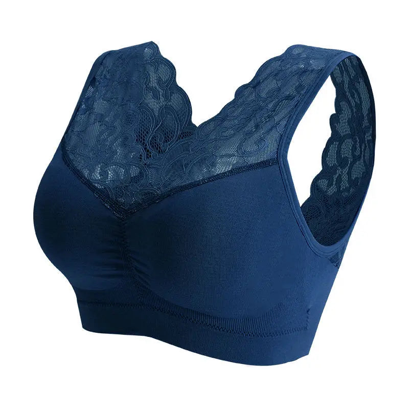 Women's Seamless Lace Push-Up Bra – Wire-Free Beauty Back Bralette | Plus Size L–XXL