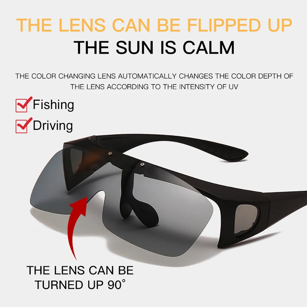 Flip-Up Fit-Over Sunglasses | Square Frame, 5 Lens Options
