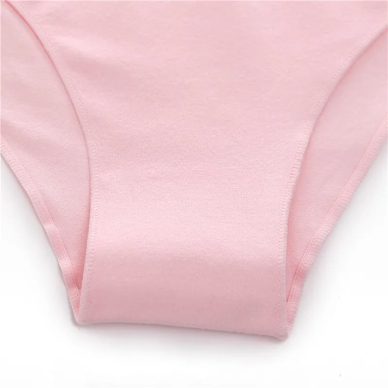 FINETOO M-2XL Women Cotton Soft Panties Midi Waist Pantys Lingerie Femme Panty Briefs Woman Underpants Sexy Underwear for Girls