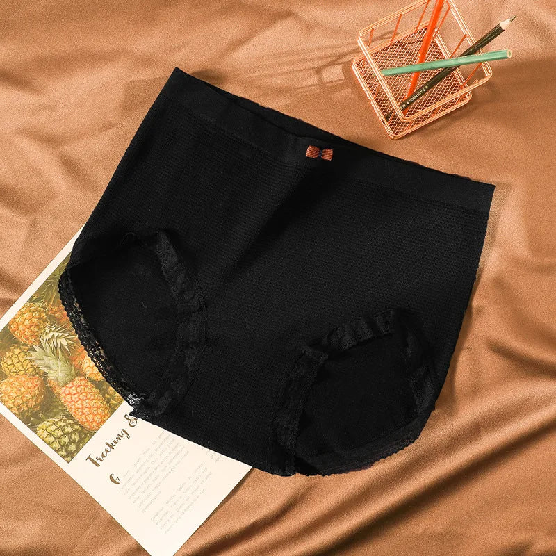 Women's Plus Size High Elastic Briefs | Anti-Bacterial Breathable Lace Underwear (80–150kg)
